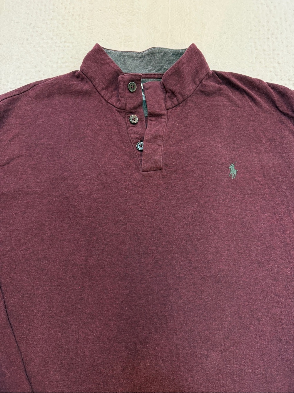Polo Ralph Lauren Long Sleeve Button Pullover XXL 2XL Men’s Wine